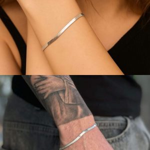 (1 পিস) একটা – High Quality Snake Bracelet for Man/Women (Silver)