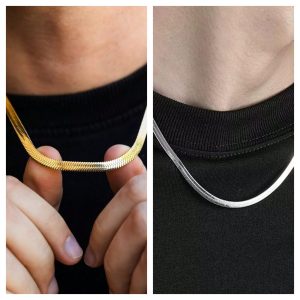 (২ পিস) এক জোড়া – High Quality Snake Chain for Man/Women (Gold & Silver)